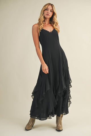 Ever After Cascading Ruffle Dress