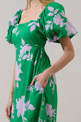 Zama Floral Puff Sleeve Maxi Dress