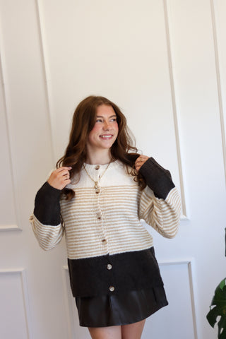 MORNING CHAI COLORBLOCK CARDIGAN
