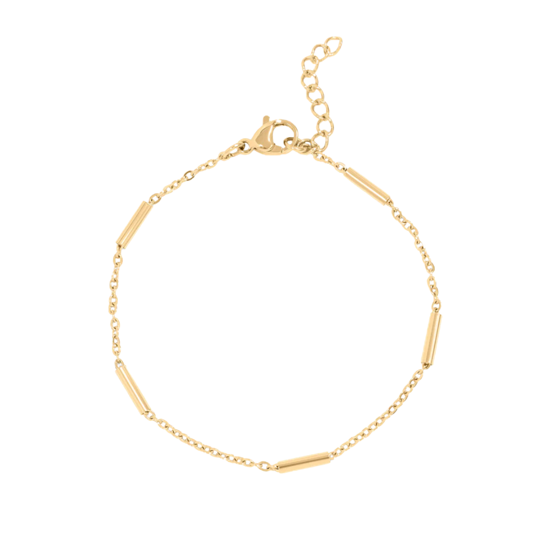 Gold Satellite Bar Chain Bracelet