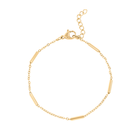 Gold Satellite Bar Chain Bracelet