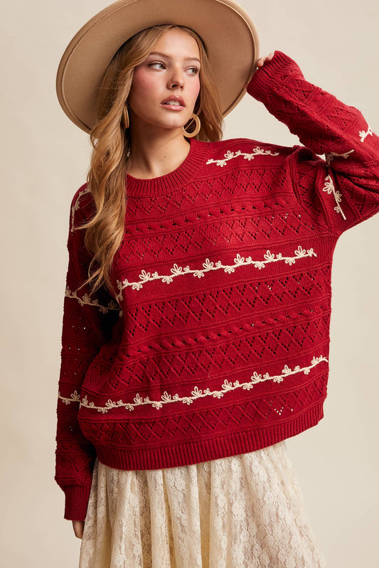 Rosalind Pointelle Sweater