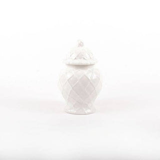 White Textured Ginger Jar - Small