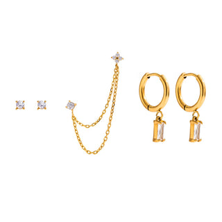 The Ear Stack- Multi Stud earrings PVD