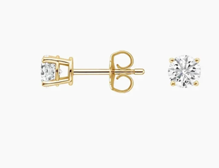 Round Studs 4 prong CZ stud Earring-PVD Zircon- Waterproof