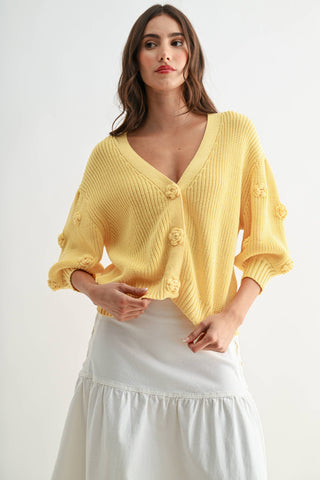 Lemon Blossom Knit Cardigan
