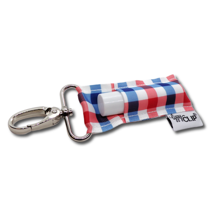 Patriotic Plaid LippyClip® Lip Balm Holder for Chapstick