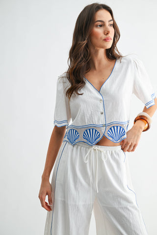 Summer at the shore Shell Top