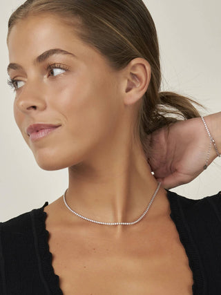 Tennis Necklace. Premium PV plated stainless CZ. 