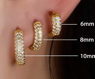 Pavé Huggie Hoop earrings