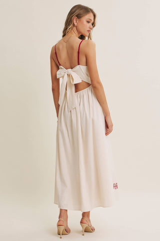 MEDITERRANEAN SUN ARTISAN EMBROIDERY MIDI WITH OPEN BACK