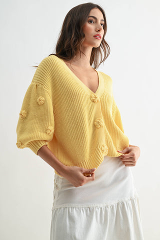 Lemon Blossom Knit Cardigan