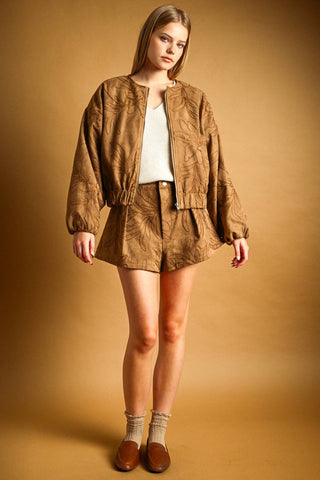 Brown Lily Suede Shorts