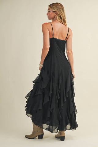 Ever After Cascading Ruffle Dress