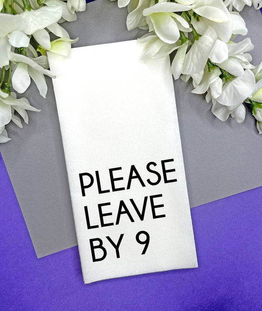 Please leave by 9 Linen Feel Guest Towel, Bathroom napkins