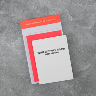 Things I'll Probably Do Tomorrow - Lined Notepad - Perforated Sheets - Neon Orange