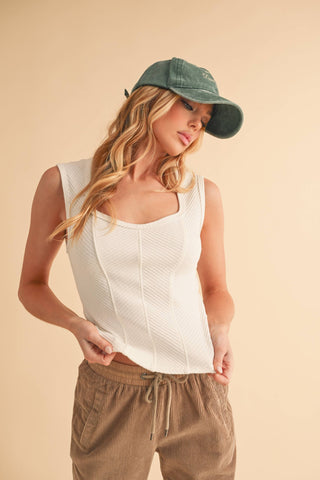 Adelle Sweetheart Neck Tank
