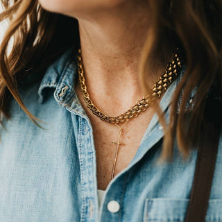 Modern Cross Necklace - WATERPROOF