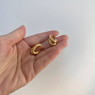 Flow- Double Hoop Earring- Steel Waterproof