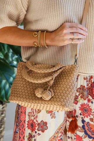 Daya Mini Woven Tote Bag w/ Bag Charm