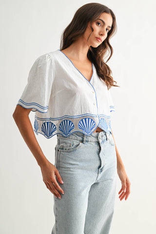 Summer at the shore Shell Top