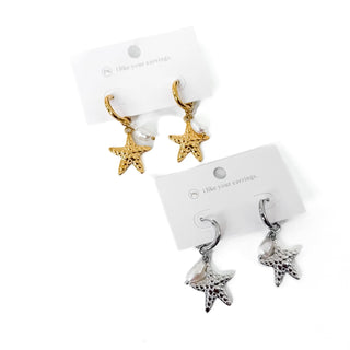 Ocean Pearl Starfish Earrings
