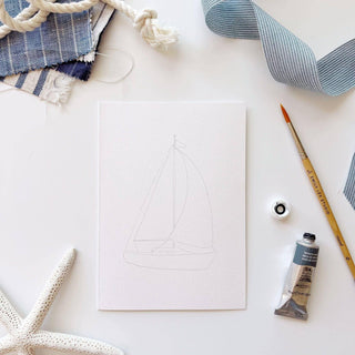 Seaside paintable watercolor notecard set