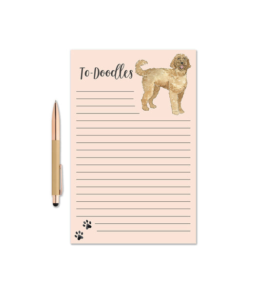 Golden Doodle Dog Notepad - Watercolor Notepad