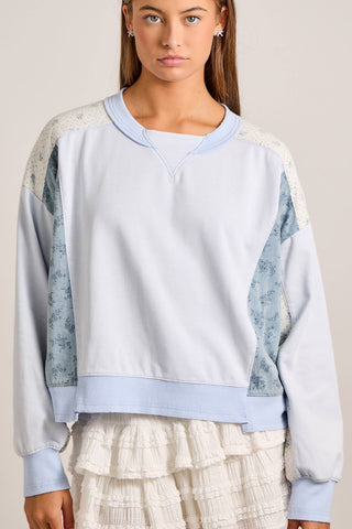 Vintage-Inspired Patchwork Sweatshirt