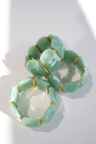 Emma Stretch Bracelet - Light Green