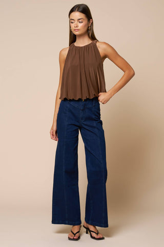 Bubble Hem Sleeveless Top