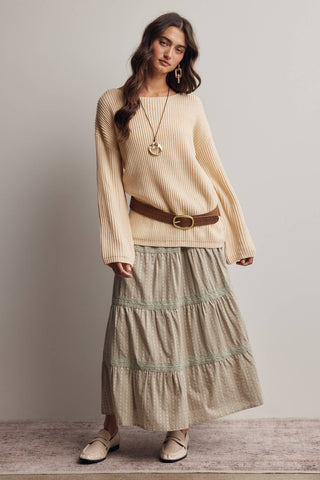 Reva Ribbed Knit Boat Neck Sweater