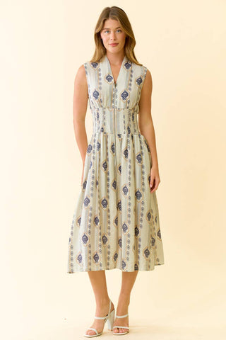 Hannah Botanical Midi Zip