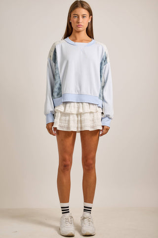 Vintage-Inspired Patchwork Sweatshirt