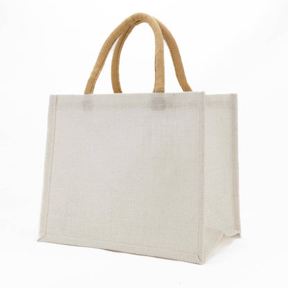 Jute Gift Tote   White   12x10x8