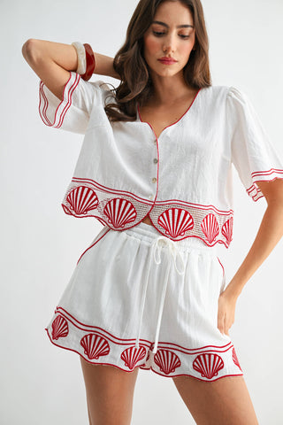 Summer at the shore Shell Top