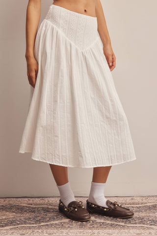 Sage Lily Textured Midi Skirt