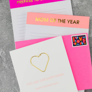 Mom of The Year - Lined Notepad - Perforated Sheets - Pink