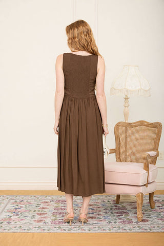 Basque Waist Midi Dress