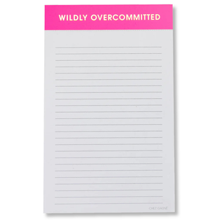 Wildly Overcommitted - Lined Notepad - Perforated Sheets - Bright Pink