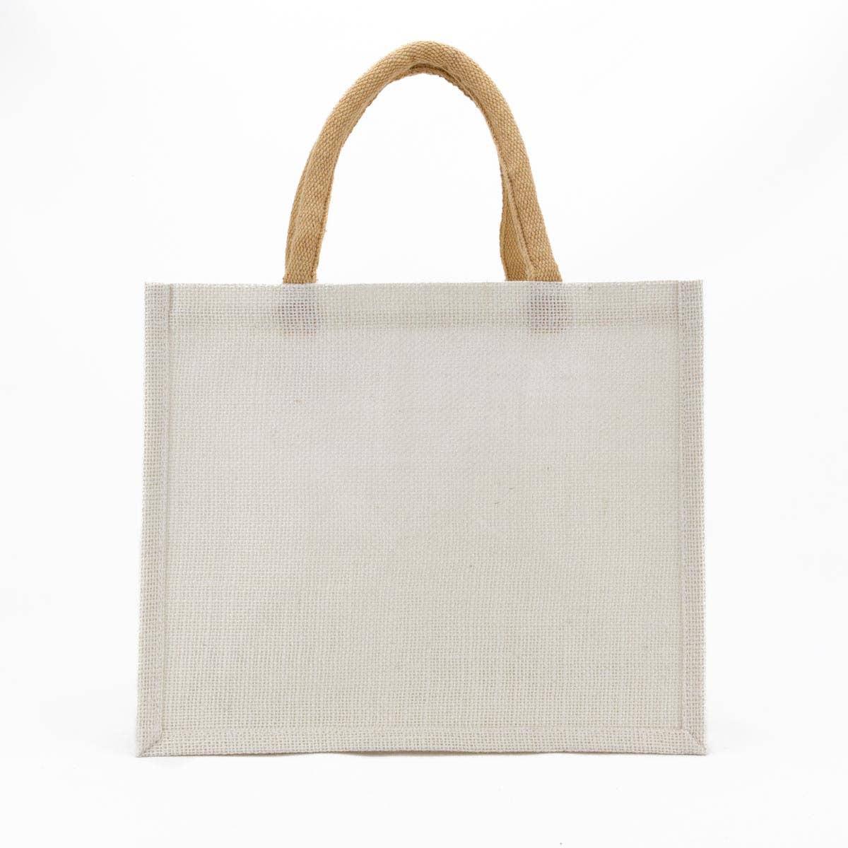 Jute Gift Tote   White   12x10x8