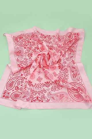 PAISLEY PINK SILKY FEEL BANDANA SCARF