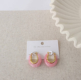 Frenchie Resin Hoop Earrings
