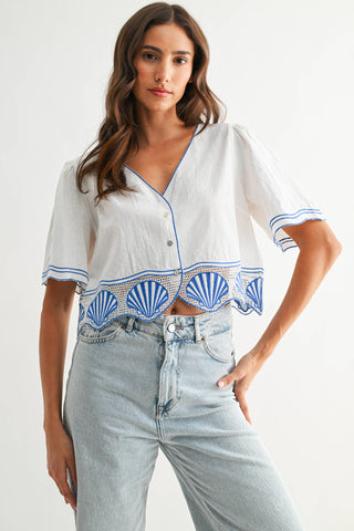Summer at the shore Shell Top