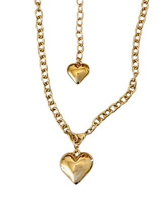 Amoura- The Heart Pendant or belt- All metal Necklace