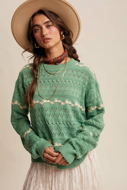Rosalind Pointelle Sweater