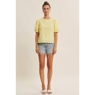 Joyful Terry Eyelet Blouse