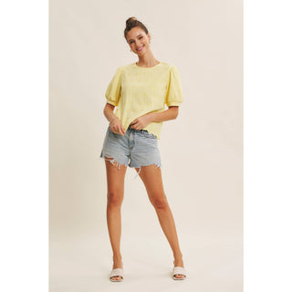 Joyful Terry Eyelet Blouse