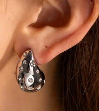 Icon Tear Drop-Stainless Steel and CZ