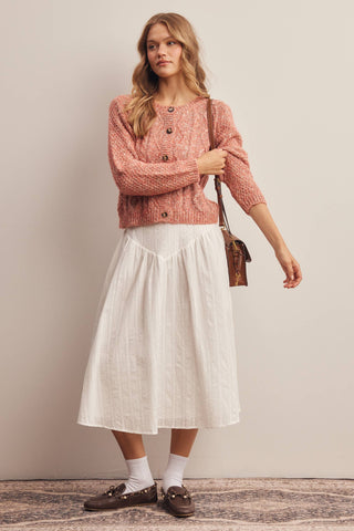 Sage Lily Textured Midi Skirt